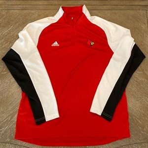 Mens Adidas Louisville Cardinals Quarter Zip Pullover Medium Red
